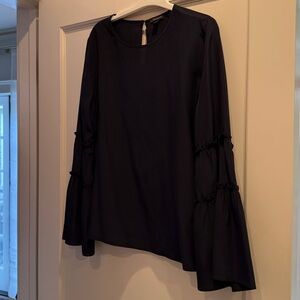 Ann Taylor Navy Blue Petite Silk Shell Top